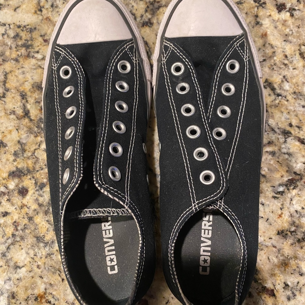 Black Converse with No Laces